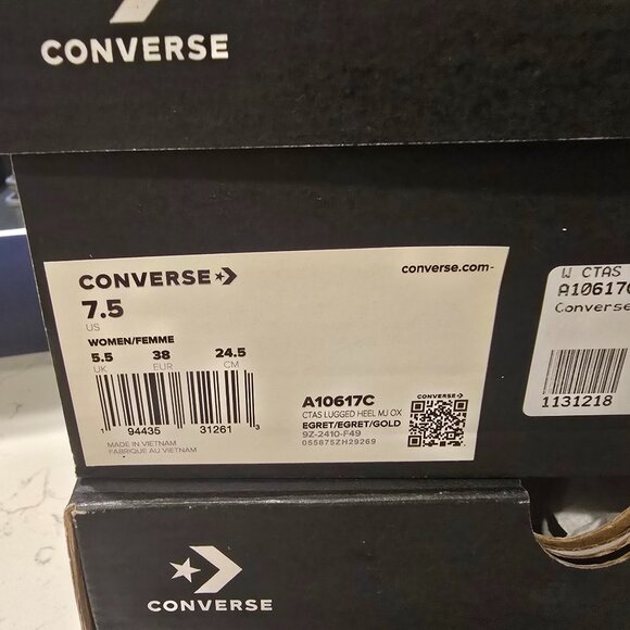 CONVERSE Chuck Taylor All Star Lugged Heel Mary Jane Platform Leather SZ 7.5 NEW - Picture 9 of 13